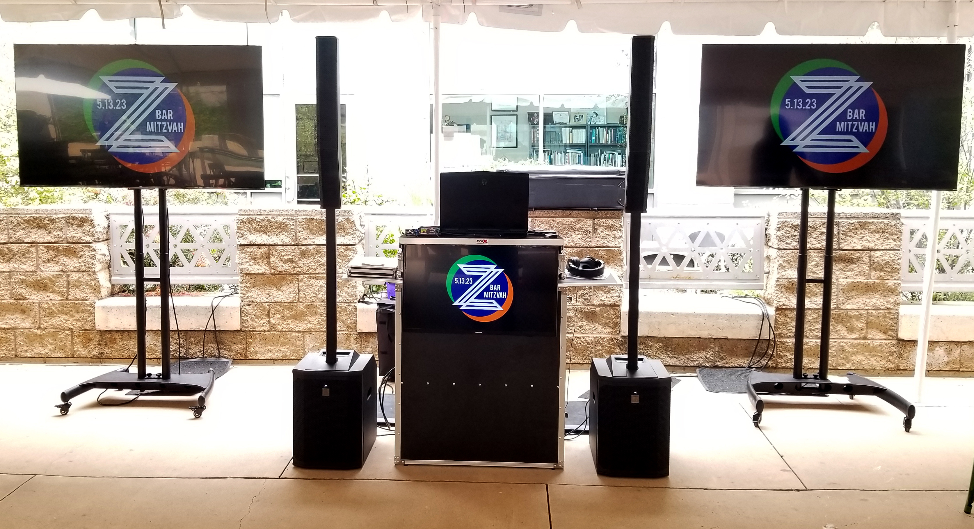Mr Disc Jockey DJ Set Up with 2 TV's